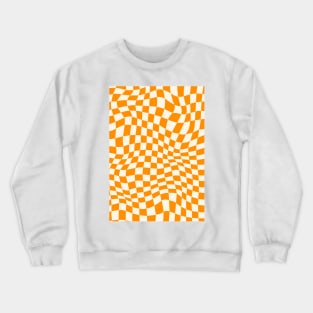 Retro Orange Checkerboard Crewneck Sweatshirt